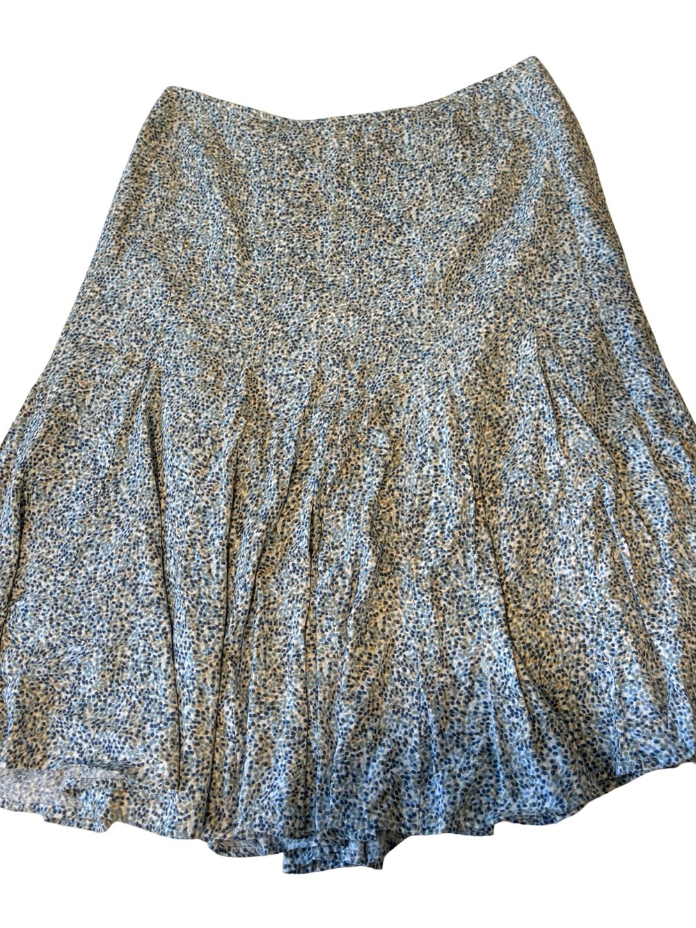 Kasper‎ Y2K Blue Abstract Print Flowy Midi Skirt Rayon